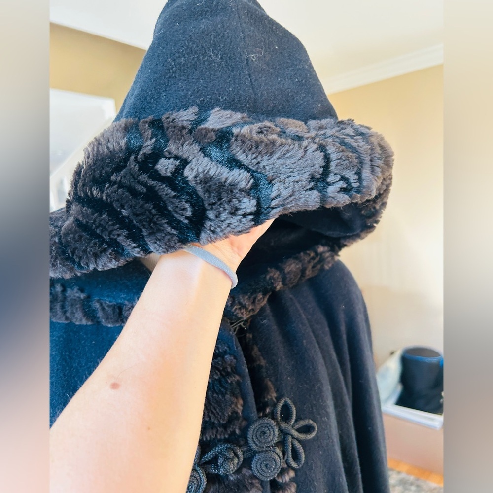 Vintage Jonathan Michael Wool Blend Coat Faux Fur Hood Size 6 - Picture 5 of 11